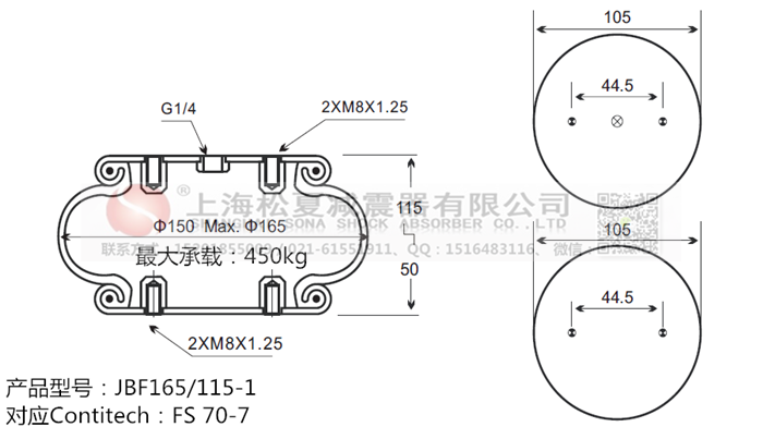 JBF165/115-1橡膠<a href='http://www.ccdz2.cn/' target='_blank'><u>空氣彈簧</u></a>