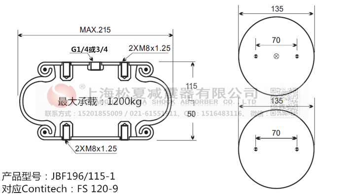 JBF196/115-1橡膠<a href='http://www.ccdz2.cn/' target='_blank'><u>空氣彈簧</u></a>